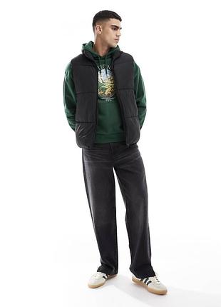 Жилет asos design чорний пуховий дутий чоловічий 2