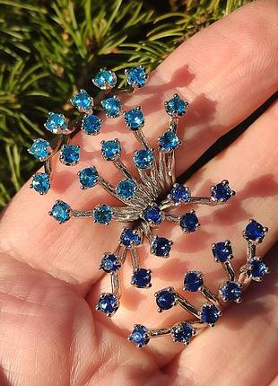 Кілька кілець з різними топазами 925,блакитний,зелений,синій