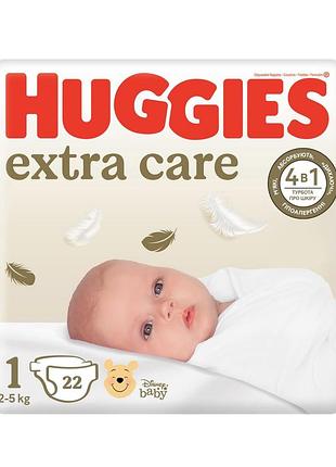 Подгузники huggies extra care 1 (2-5 кг) 22 шт
