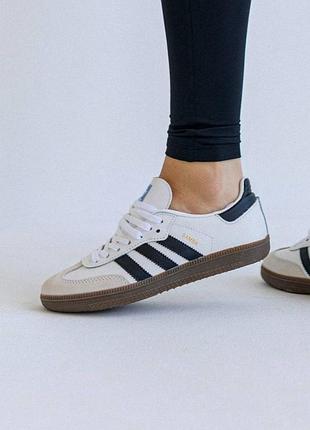 Женские кроссовки adidas originals samba og white black