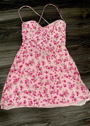 Платье zara цветочный принт