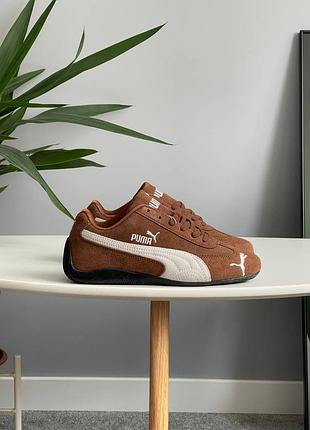 Женские кроссовки puma speedcat brown (36-41).