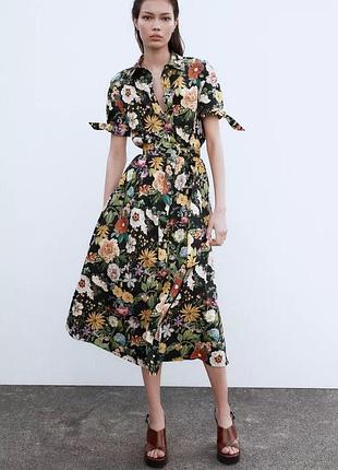 Платье женское в принт zara new