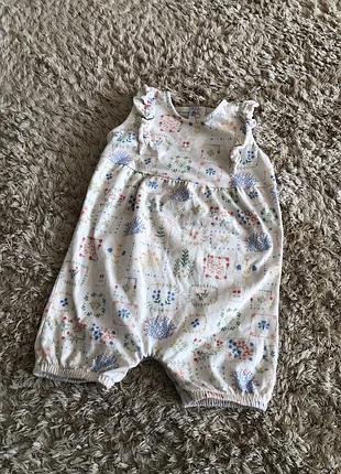 Человечек песочник с цветочным принтом на 1-1,5 рочки