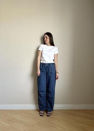 Джинсы красивого темно-синего цвета berska parachutes jeans, объемный крой, талия затягивается резинкой, брючины снизу также можно затянуть