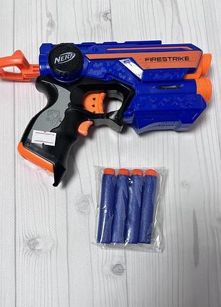 Бластер nerf нерф синій пістолет з лазерним прицілом