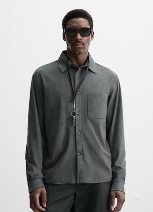 Вільна сорочка з легкої штучної замші zara