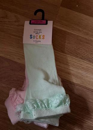 Нові носочки 5 пар шкарпетки george короткі дівчинка 4 5 6 років