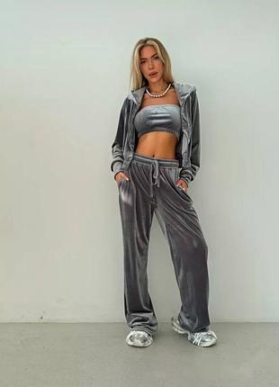 Костюм велюр трійка з топом