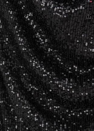Асиметрична шикарна блискуча чорна сукня міді в паєтках pull & bear