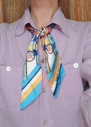 Двусторонний женский галстук платок твилли goldgarn denim1 фото