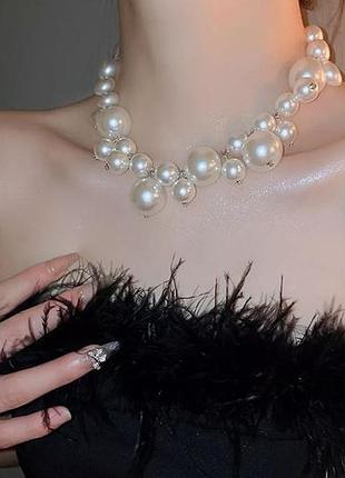 Розкішне намисто великі перли, перли, кольє перли, перли на шию