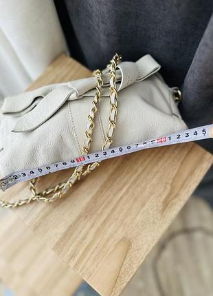 Кожаная сумка клатч белая 8