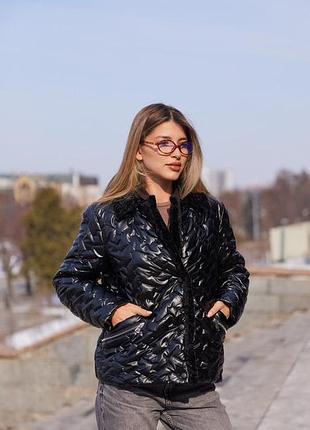 Демісезонна куртка з еко-хутром жіноча куртка весна-осінь