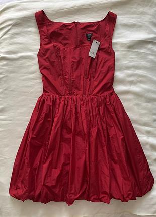 Платье платье баллон тюльпан красного цвета river island, размер м-л