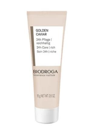 Омолоджуючий крем із екстрактом чорної ікри biodroga golden caviar 24h care 15 мл