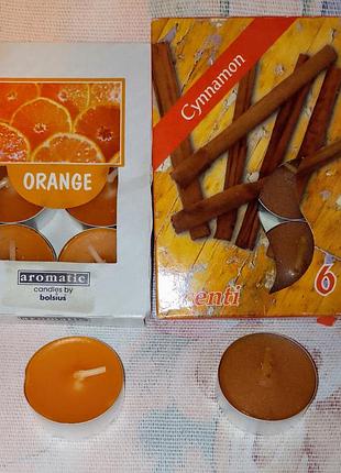 Чайні свічки - апельсин і кориця
