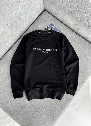 Чоловічий чорний світшот толстовка tommy hilfiger