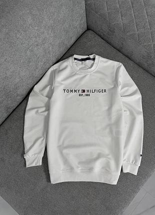 Білий чоловічий світшот толстовка кофта tommy hilfiger