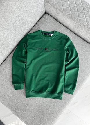 Чоловічий світшот толстовка зелений tommy hilfiger