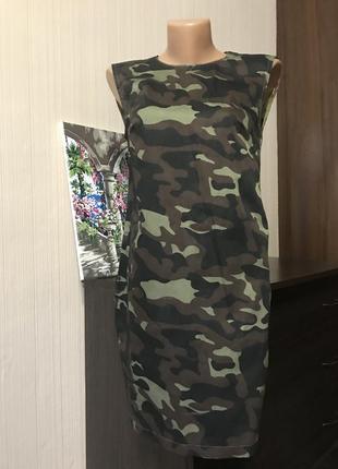 Хаки камуфляжные прямое платье мылитары