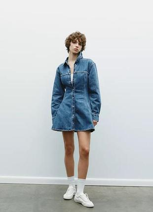 Платье женское джинсовое короткое zara new