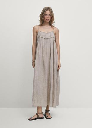 Льняное платье massimo dutti
