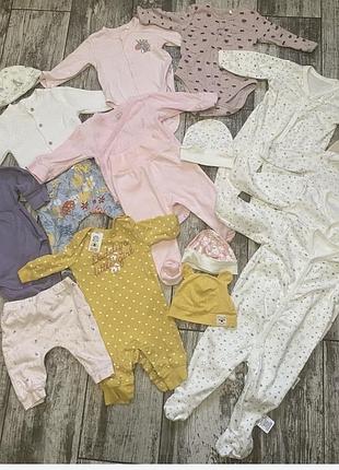 Большой пакет вещей на девочку 56-68 carters, primark,