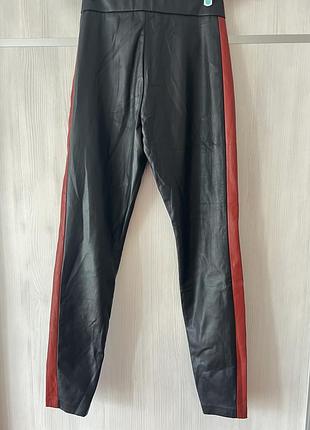Брюки zara, из эко кожи