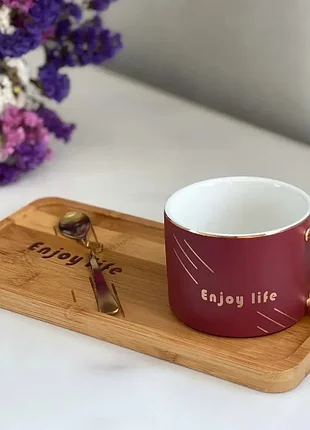 Кофейная чашка с блюдцем "наслаждение", 180 ml
