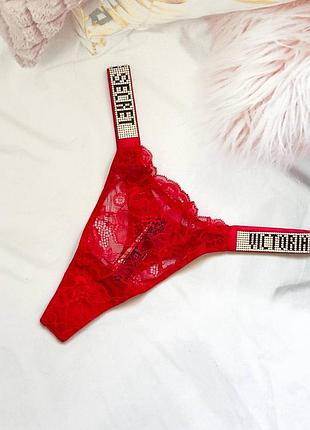 Кружевные трусики стринги со стразами victoria’s secret very только оригинал1 фото