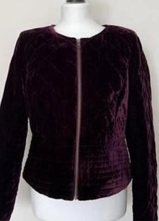 Стильный укороченный стеганый бархатный бомбер от per una