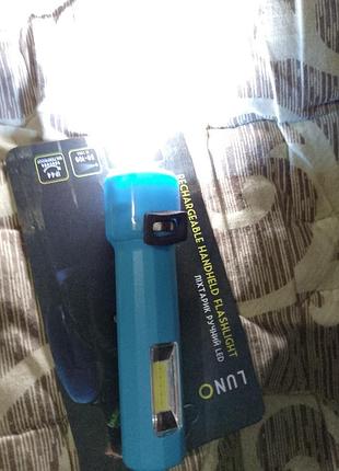 Новый аккумуляторный фонарь двух режимах 
прямой и боковой