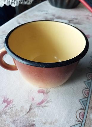 Кружка эмалированная маленькая винтаж прошлый век 100 мл