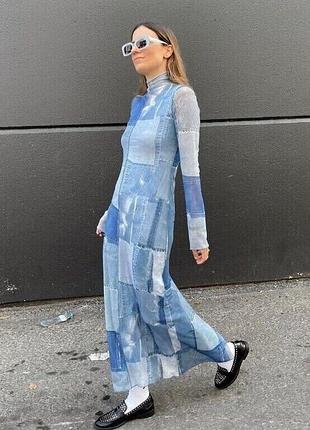 Zara хітова тюльова сукня пэчворк
