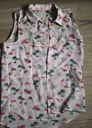 Літня рожева блуза з карманами  bershka