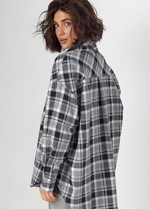 Рубашка в клетку&nbsp;с отложным воротничком