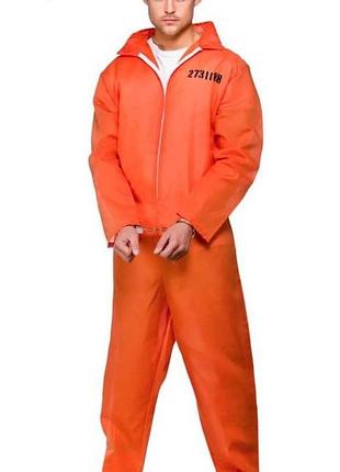 Взрослый костюм заключенный зэк аниматор до 185 см