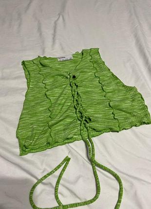 Топ топік майка печворк на шнурівці тренд база y2k