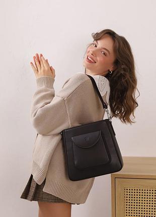 Сумка женская кожаная темно-кричневая stella