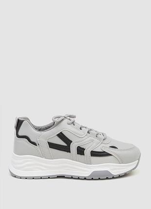 Кроссовки женские экокожа, цвет серый