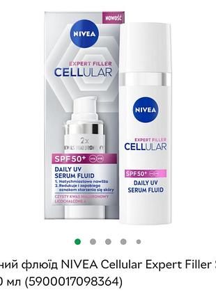 Nivea гиалуроновый флюид spf50