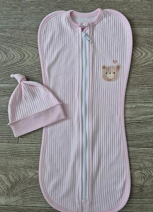 Пелюшка-кокон з шапочкою