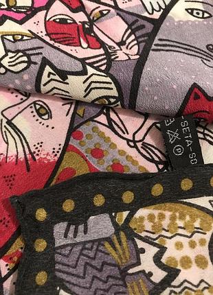 Винтажный шелковый шарф5 фото