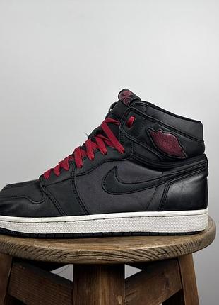 Кроссовки air jordan 1 retro high og black мужские кожаные размер 44