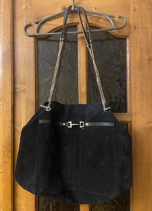 Шкіряна сумка замш river island