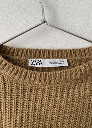Джемпер с широкими рукавами zara бежевый свитер широкие рукава клеш широкий расклешенный р...