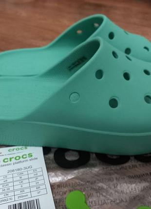 Босоножки шлепанцы crocs classic platform slide w8