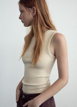 Майка, топ в рубчик zara