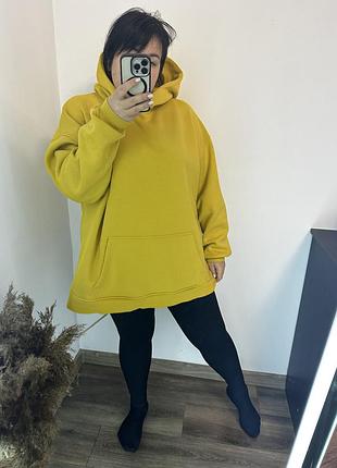 Худи большого размера оверсайз трех нить утеплена